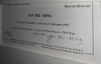 Yan PEI-MING - Portrait Robot, 1992 - Carton d’invitation signé 2