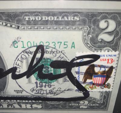 Andy WARHOL - 2$  - Billet de deux dollars signé au crayon 2
