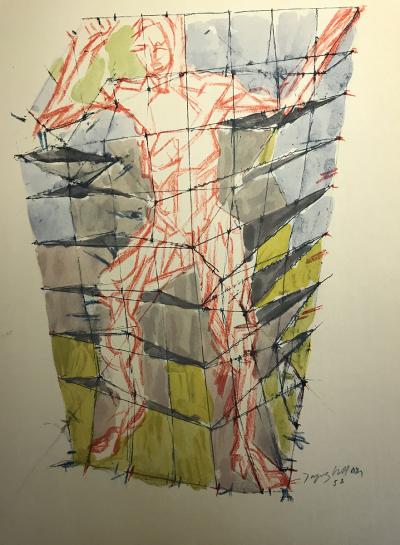 Jacques VILLON (d’après) - En colère, 1959 - Pochoir 2