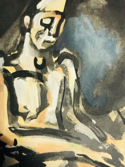 Georges ROUAULT (d’après) - Clown musicien, 1959 - Pochoir 2