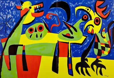 Joan MIRO - Le chien aboyant à la lune, 1952 - Lithographie originale 2