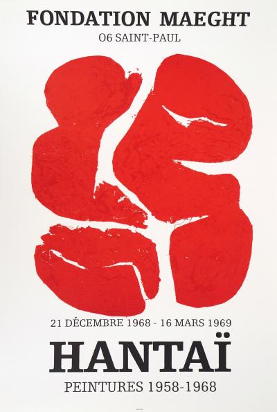 Simon HANTAI : Composition rouge - Lithographie originale 1968 2