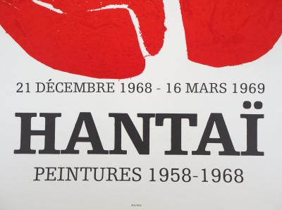 Simon HANTAI : Composition rouge - Lithographie originale 1968 2