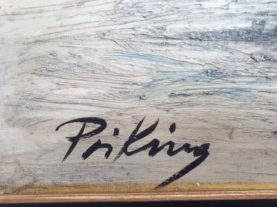 Franz PRIKING - L’étalon au soleil blanc - Huile sur toile originale signée 2