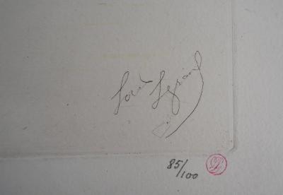 Louis LEGRAND : Grande mère avec sa petite fille - Gravure originale signée 2