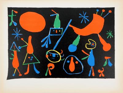 Joan MIRO (d’après) - Personnages dans les étoiles, 1949 - Lithographie 2