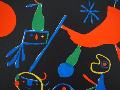 Joan MIRO (d’après) - Personnages dans les étoiles, 1949 - Lithographie 2