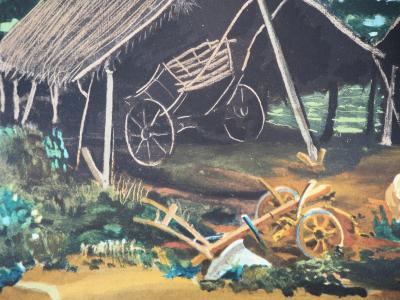 André DERAIN : Ferme et chevaux - Lithographie Signée 2