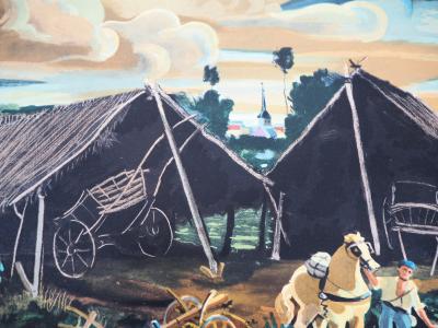 André DERAIN : Ferme et chevaux - Lithographie Signée 2