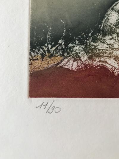 Carmelo DE LA PINTA - Chevaux - Gravure signée au crayon 2