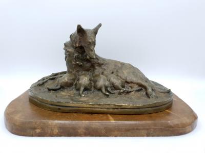 Georges ENGRAND - Louve et ses louveteaux - ca. 1900, Bronze 2