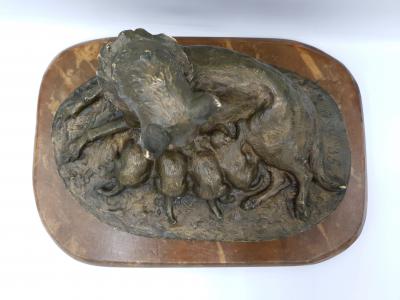 Georges ENGRAND - Louve et ses louveteaux - ca. 1900, Bronze 2