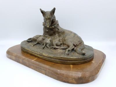 Georges ENGRAND - Louve et ses louveteaux - ca. 1900, Bronze 2