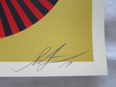 Shepard FAIREY (Obey) - Dove Geometric Jaune, 2017 - Sérigraphie signée au crayon 2