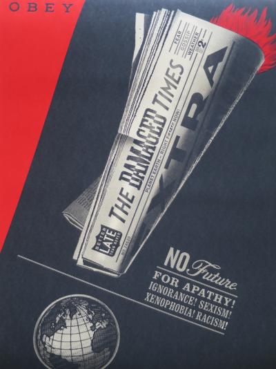 Shepard FAIREY (Obey) - Damaged Times - Sérigraphie signée au crayon 2