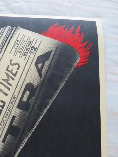 Shepard FAIREY (Obey) - Damaged Times - Sérigraphie signée au crayon 2