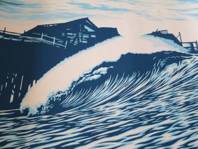 Shepard FAIREY (Obey) -P.O.P WAVE (Blue) X Craig Stecyk III, 2016 - Sérigraphie signée au crayon 2