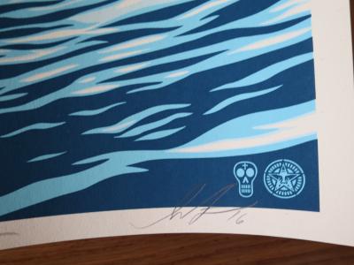 Shepard FAIREY (Obey) -P.O.P WAVE (Blue) X Craig Stecyk III, 2016 - Sérigraphie signée au crayon 2