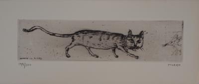Mordecai MOREH - Le chat et la souris, 1982 - Gravure originale Signée 2