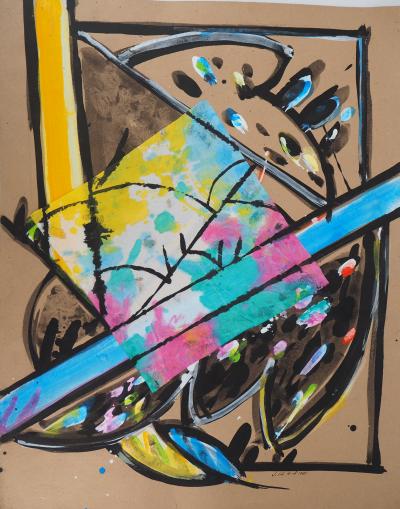 Jacques POLI : Les Perruches IV - Aquarelle originale signée 2