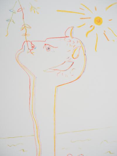Jean COCTEAU - Faune au soleil - Lithographie en couleur signée 2