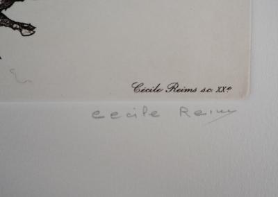 Cécile REIMS: La guerre entre le passé et le présent - Gravure originale signée 2