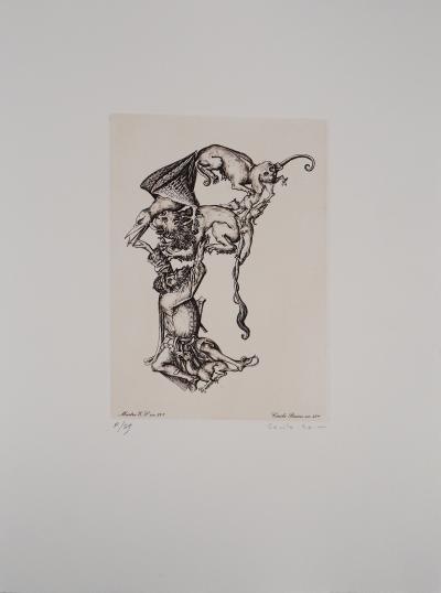 Cécile REIMS: L’arbitre de guerre - Gravure originale signée 2