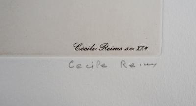 Cécile REIMS: L’arbitre de guerre - Gravure originale signée 2