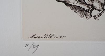 Cécile REIMS: L’arbitre de guerre - Gravure originale signée 2