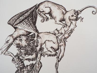 Cécile REIMS: L’arbitre de guerre - Gravure originale signée 2