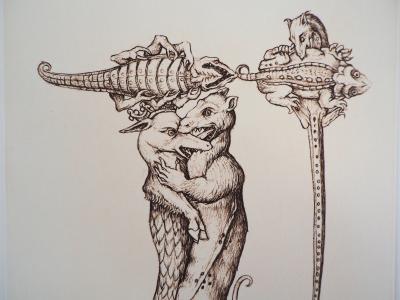 Cécile REIMS : Les rats qui s’entre-dévorent - Gravure originale signée 2