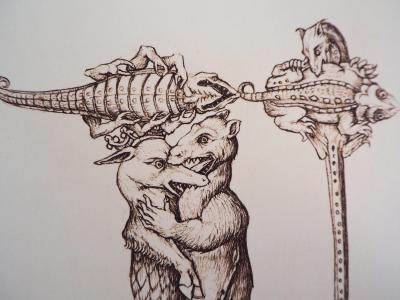Cécile REIMS : Les rats qui s’entre-dévorent - Gravure originale signée 2