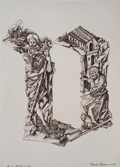 Cécile REIMS: Le cycle - Gravure originale signée 2