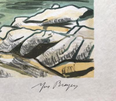 Yves BRAYER - Mer et bateaux, 1974 - Lithographie signée au crayon 2