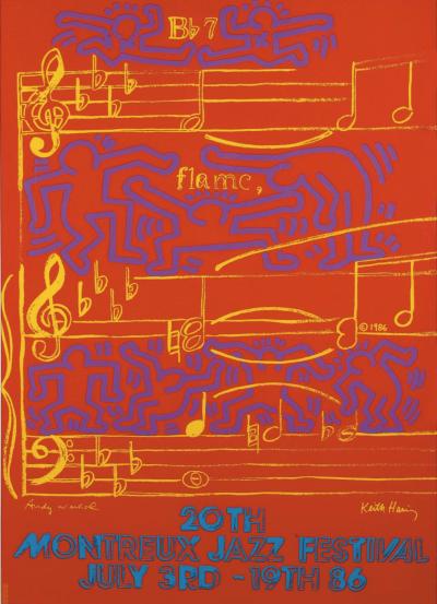 Keith HARING et Andy WARHOL - Montreux Jazz Festival, 1986 - Sérigraphie 2