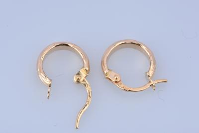Yellow gold children's hoop earrings 2