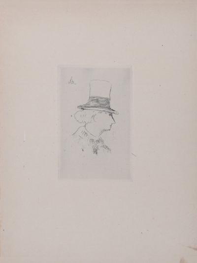 Édouard MANET -  Portrait of Charles Baudelaire, 1862 - Original etching 2