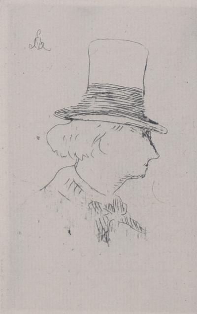 Édouard MANET -  Portrait of Charles Baudelaire, 1862 - Original etching 2