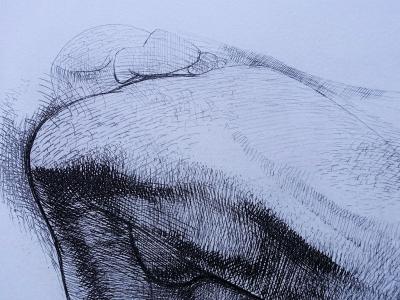 Georges OUDOT - Nu de dos penché - Gravure à l’eau forte signée au crayon 2