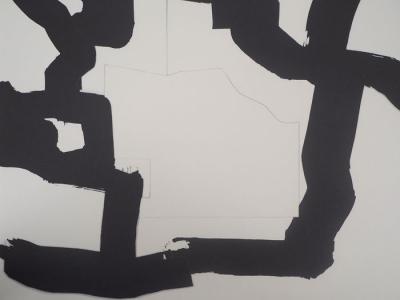 Eduardo CHILLIDA - Abstraction noir et blanc - Lithographie signée 2