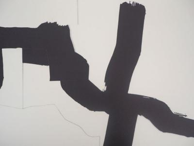 Eduardo CHILLIDA - Abstraction noir et blanc - Lithographie signée 2