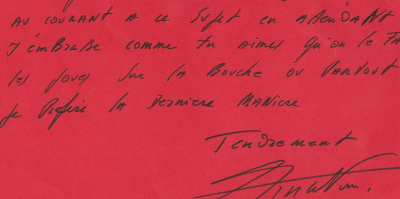 Charles AZNAVOUR carte autographe signée 2
