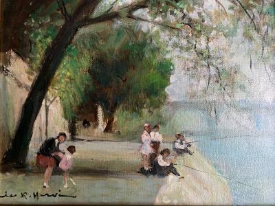 Jules René HERVÉ  - Quai de Seine à Paris - Huile sur toile 2