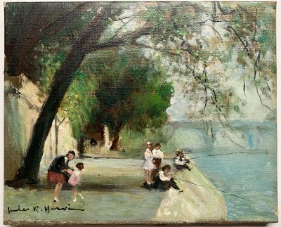 Jules René HERVÉ  - Quai de Seine à Paris - Huile sur toile 2