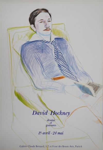 David HOCKNEY - Dessins et gravures , 1975 - Affiche originale 2