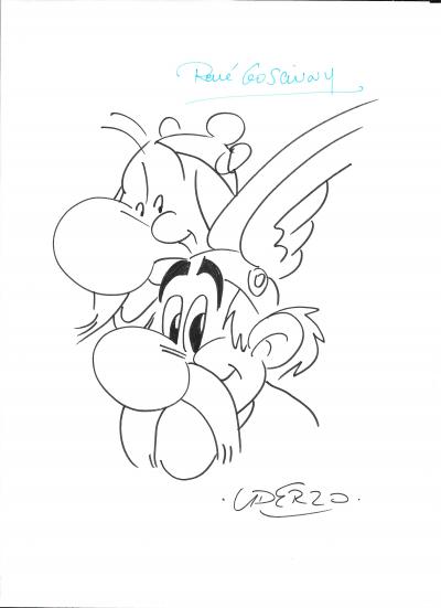 Albert UDERZO - Astérix et Obélix - Dessin signé 2