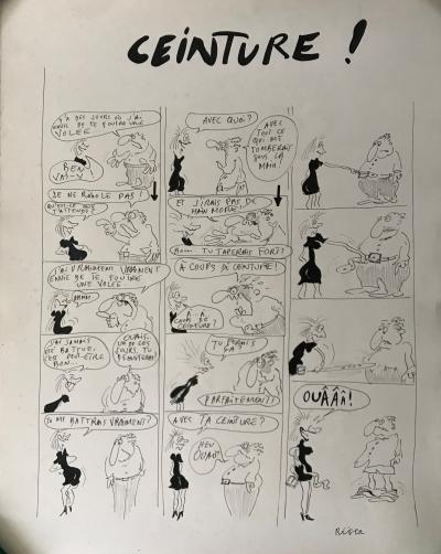 Jean-Marc REISER - Ceinture ! - Dessin original signé 2