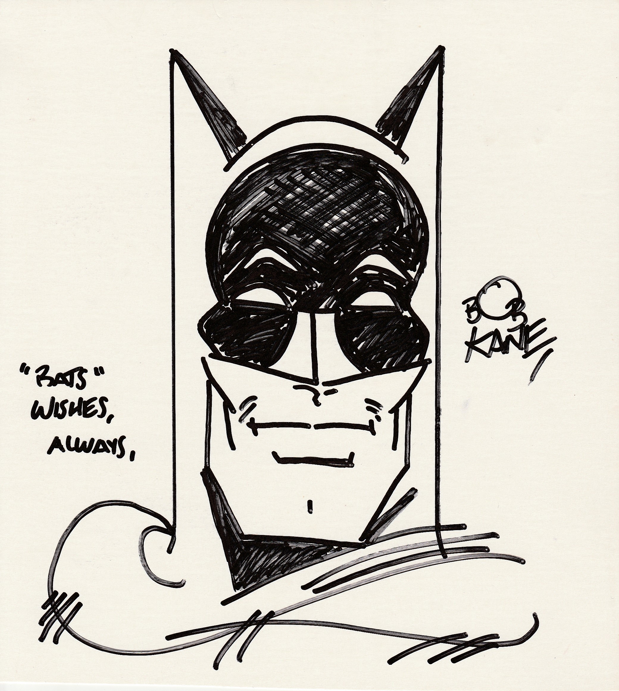 Bob KANE - Batman - Signed drawing - Comics - Plazzart
