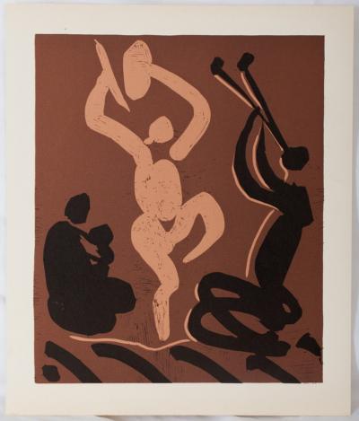 Pablo Picasso: Dancers and Musicians - Linocut (1962) 2