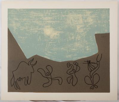 Pablo Picasso: Bacchanalia, Musicians and Bull - Linocut (1962) 2